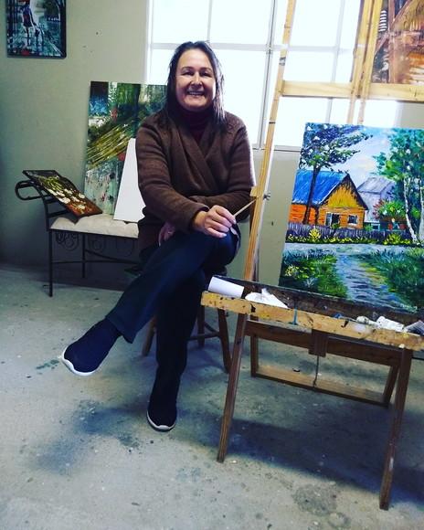 Quadros Pintura em Tela Paisagem Casa Caminho Passarinhos