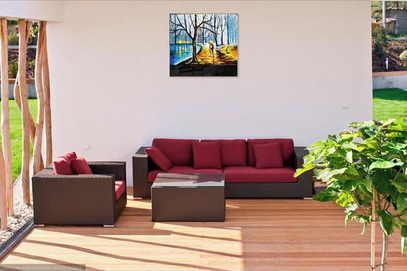 Quadros Pintura em Tela Paisagem Inverno Lago Congelado