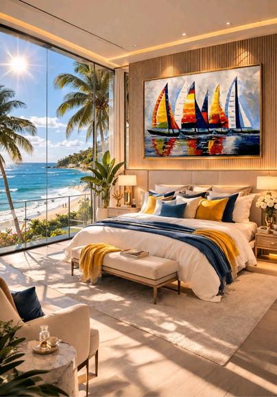 Quadros Pintura em Tela Paisagem Mar Veleiros Black Friday