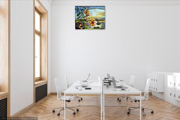Quadros Pintura em Tela Paisagem Marina Presente de Natal