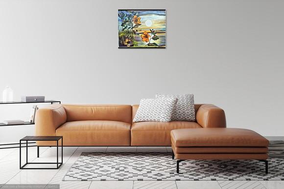Quadros Pintura em Tela Paisagem Marina Presente de Natal
