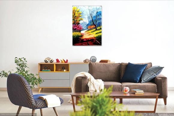 Quadros Pintura em Tela Paisagem Primavera Presente de Natal