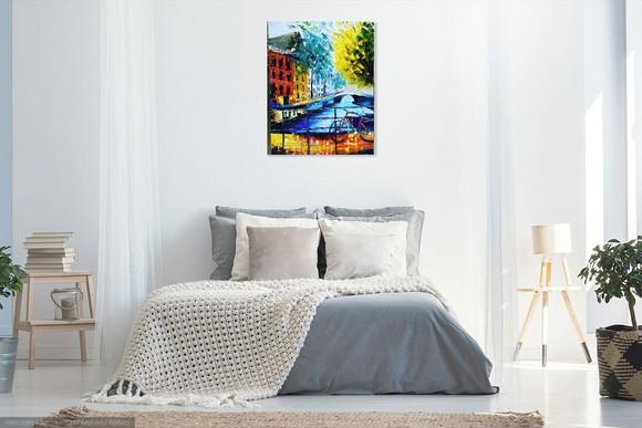 Quadros Pintura em Tela Paisagem Urbana Amsterdam Holanda