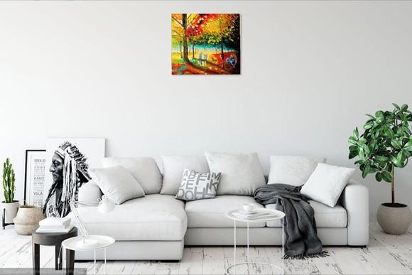 Quadros Pintura em Tela Paisagem Urbana Familia Brincando