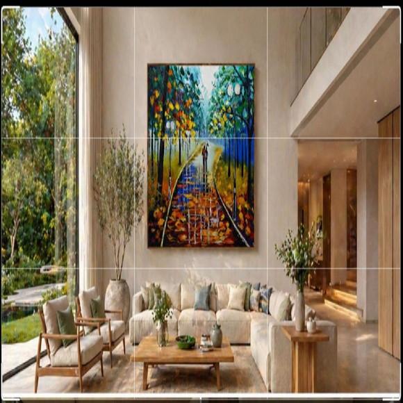 Quadros Pintura em Tela Paisagem Urbana Love Chove Chuva