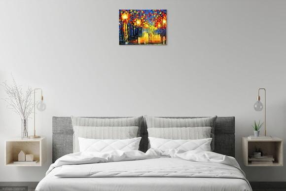Quadros Pintura em Tela Paisagem Urbana Paisagem de Outono