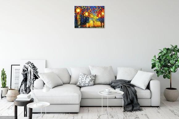 Quadros Pintura em Tela Paisagem Urbana Paisagem de Outono