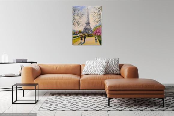 Quadros Pintura em Tela Paisagem Urbana París Carrossel