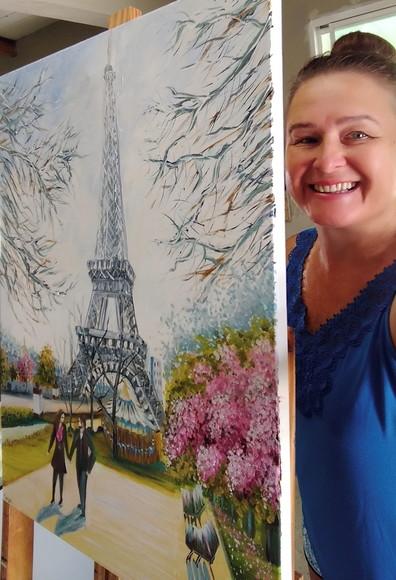 Quadros Pintura em Tela Paisagem Urbana París Carrossel