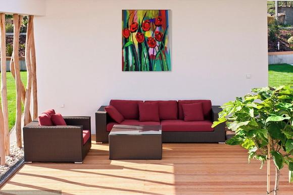 Quadros Pintura em Tela Tulípas Vermelhas Black Friday