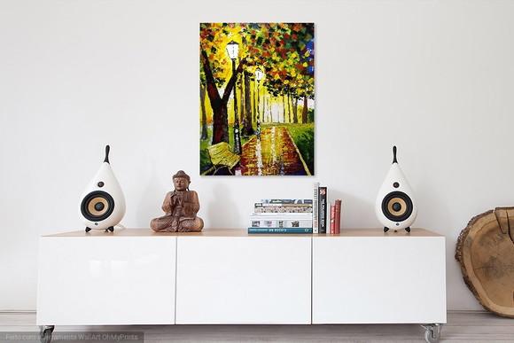 Quadros Pintura em Tela Urbana Banco no Parque Black Friday