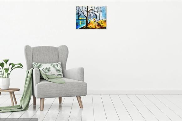 Quadros Pintura Inverno Lago Congelado Presente de Natal