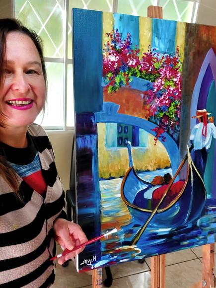 Quadros Pintura Gôndola Veneza Itália Presente de Natal