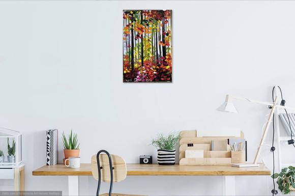 Quadros Pintura Moderno Outono na Floresta Black Friday