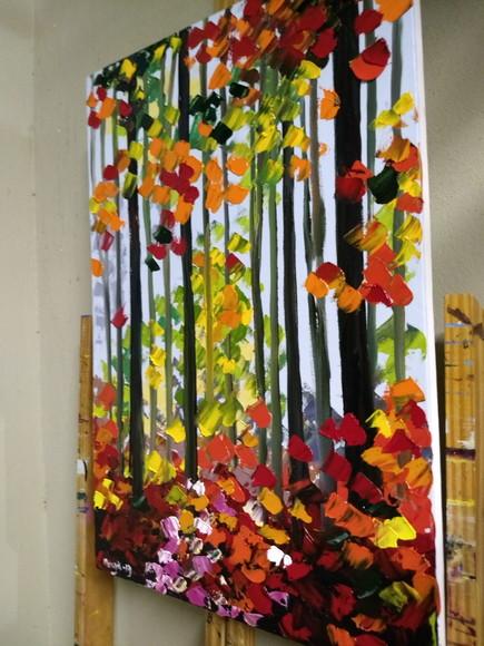 Quadros Pintura Moderno Outono na Floresta Black Friday
