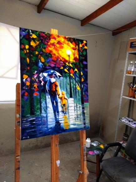 Quadros Pintura Moderno Paisagem Urbana Pai Black Friday