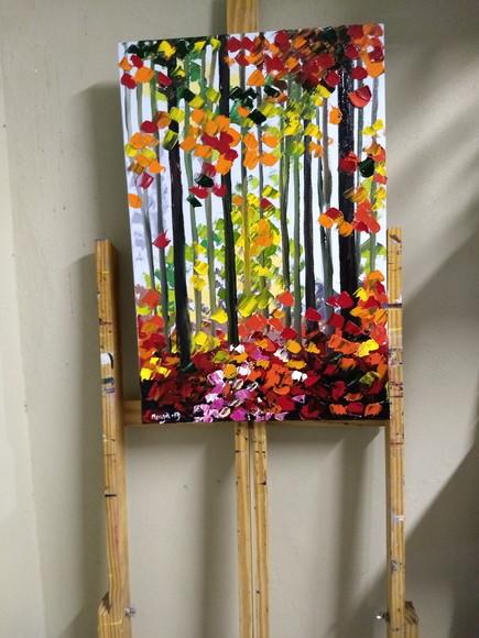 Quadros Pintura Moderno Outono na Floresta Black Friday