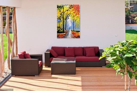 Quadros Pintura Paisagem Caminhada na Floresta Black Friday