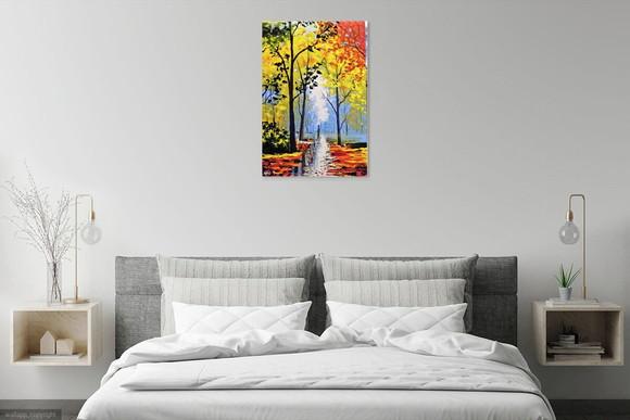 Quadros Pintura Paisagem Caminhada na Floresta Black Friday