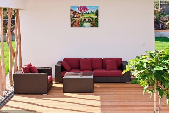 Quadros Pintura Paisagem Caminho Casa Canal Black Friday