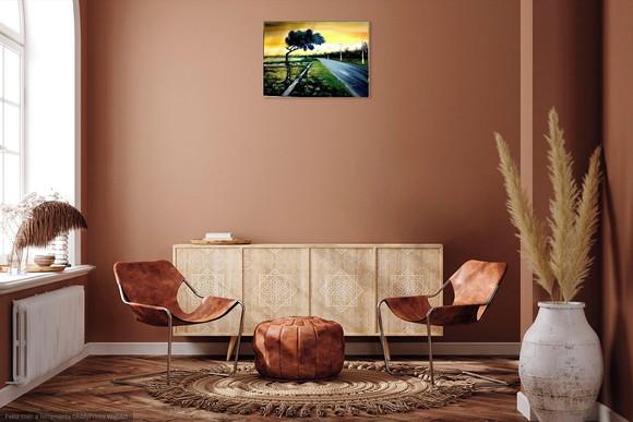Quadros Pintura Paisagem Campo Caminho Freeway Black Friday
