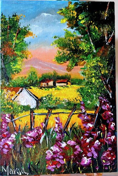 Quadros Pintura Paisagem Campo Lírios do Campo Black Friday