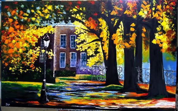 Quadros Pintura Paisagem Casa na Fazenda Presente de Natal