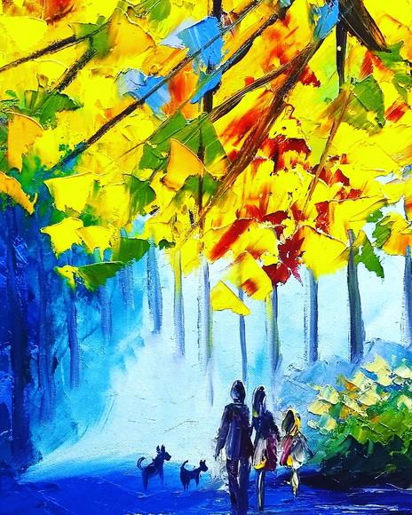 Quadros Pintura Paisagem Moderno Família Unida Black Friday