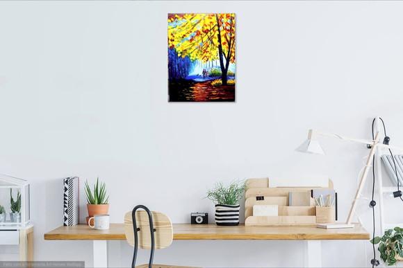 Quadros Pintura Paisagem Moderno Família Unida Black Friday
