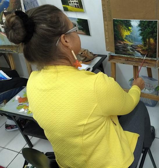 Quadros Pintura Paisagem Riacho Lage de Pedra Black Friday