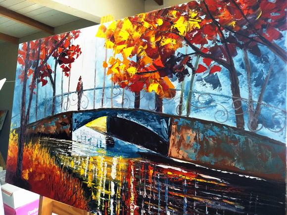 Quadros Pintura Paisagem Urbana Mulher Presente de Natal