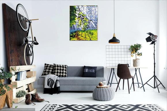 Quadros Pintura Raios de Sol na Floresta Presente de Natal