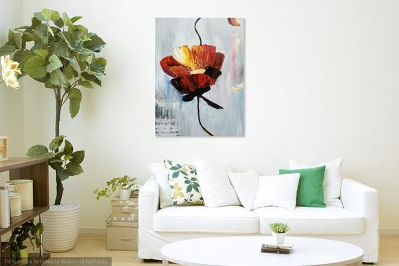 Quadros Pintura Tela Abstrato Moderno Papoulas Black Friday