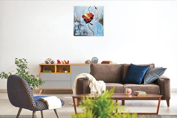 Quadros Pintura Tela Abstrato Moderno Papoulas Black Friday