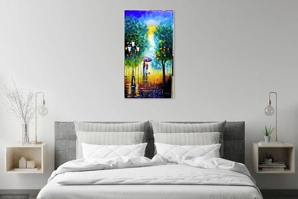 Quadros Pintura Tela Casal com Cachorro Black Friday