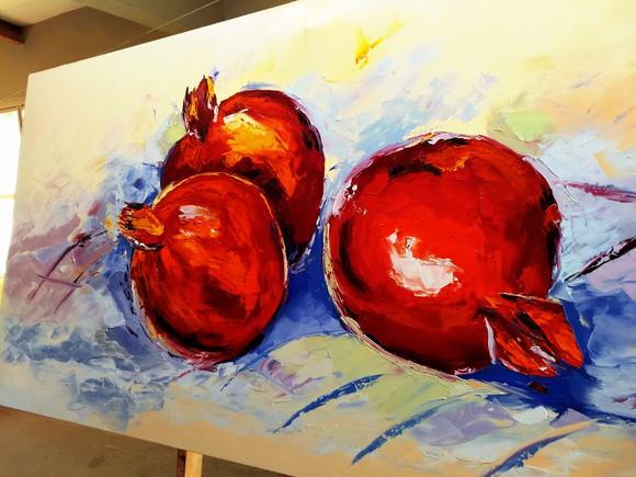 Quadros Pintura Tela Cozinha Gourmet Sala de Jantar Romãs