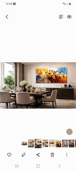 Quadros Pintura Tela Floral Abstrato Moderno Flores Amarelas