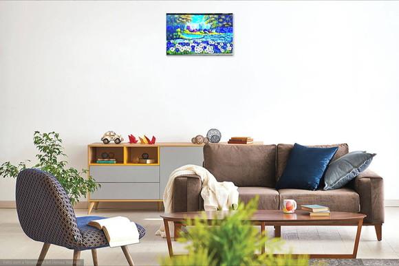 Quadros Pintura Tela Paisagem Campo Florido Black Friday