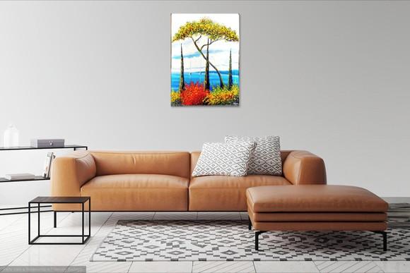 Quadros Pintura Tela Paisagem Mar Barcos a Vela Black Friday