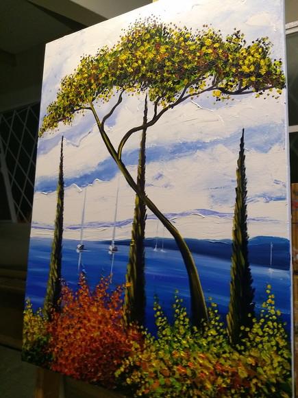 Quadros Pintura Tela Paisagem Mar Barcos a Vela Black Friday