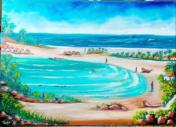 Quadros Pintura Tela Paisagem Marina Praia Vila de Pecadores