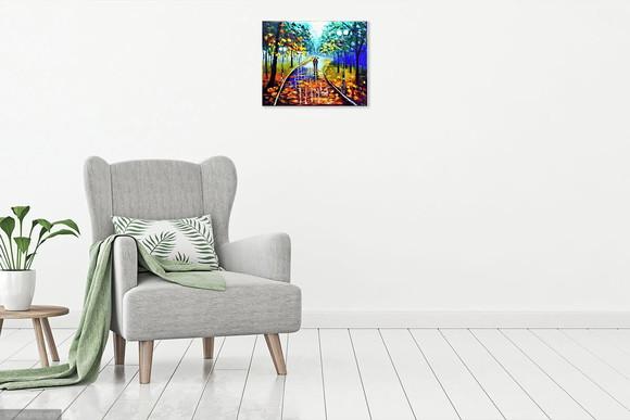 Quadros Pintura Tela Paisagem Urbana Abstrato Moderno Love