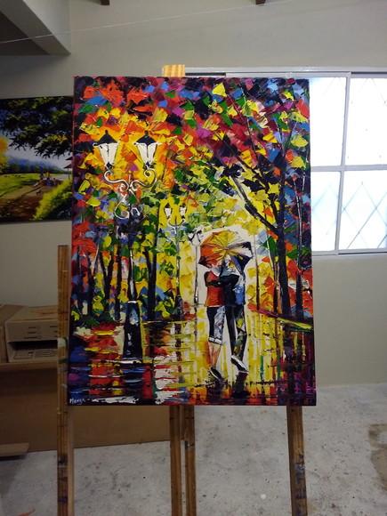 Quadros Pintura Tela Paisagem Urbana Namorados Black Friday