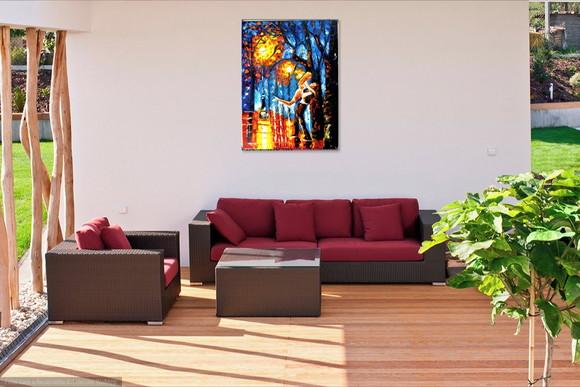 Quadros Pintura Tela Paisagem Urbana Casal Love Black Friday