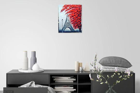 Quadros Pintura Tela París Av Champs Elysees Torre Eiffel