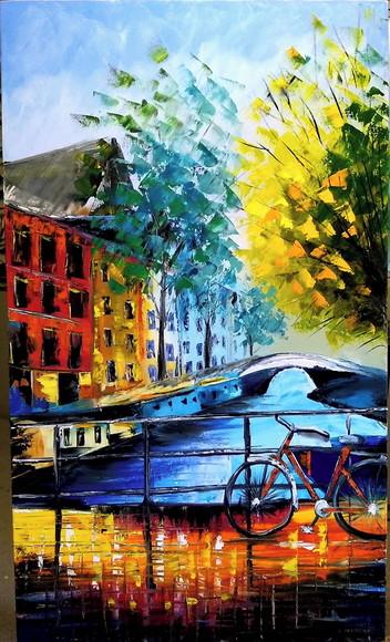 Quadros Pintura Tela Urbana Amsterdam Holanda Black Friday