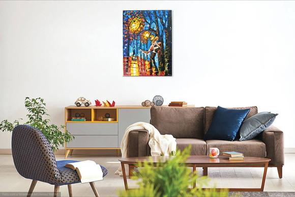 Quadros Pintura Tela Urbana Noite Romance Casal Black Friday