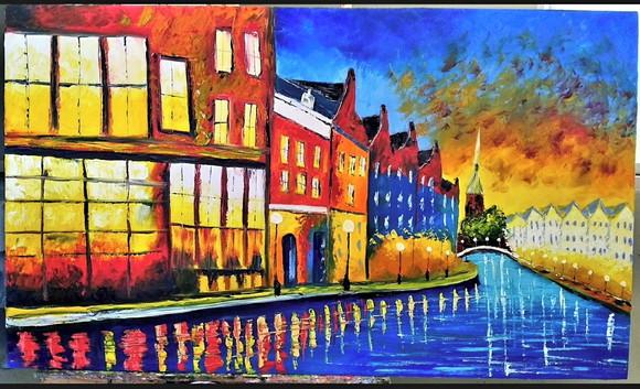 Quadros Pintura Urbana Copenhagen Dinamarca Black Friday