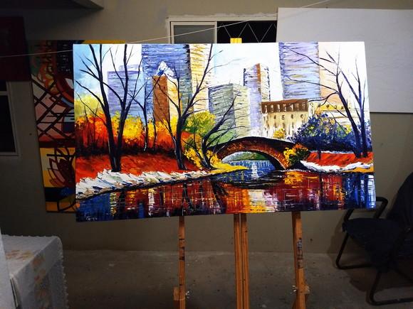 Quadros Pintura Urbana New York Central Park Black Friday