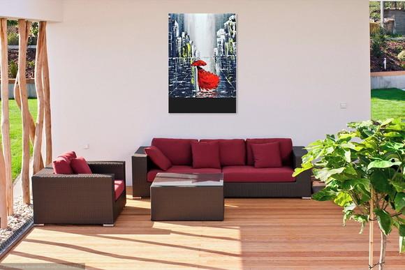 Quadros Pinturatela Abstrato Urbana Red Dress Black Friday